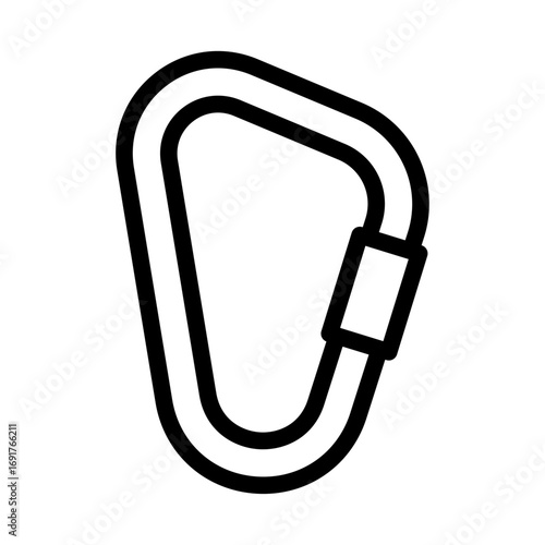 Carabiner Line Icon of Rock Climbing Icon Set