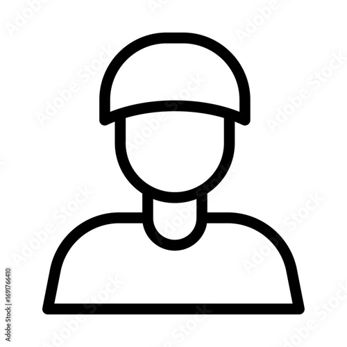 Climber Helmet Line Icon of Rock Climbing Icon Set