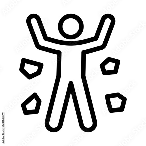 Rappelling Line Icon of Bouldering Icon Set