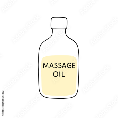 massage oil bottle, pastel yellow fill