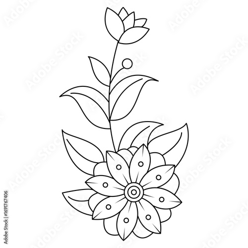 Petal shaped echo mandala coloring book page