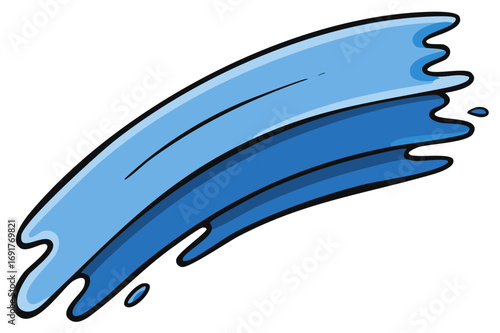 Blue water splash or wave vector illustration on a white background