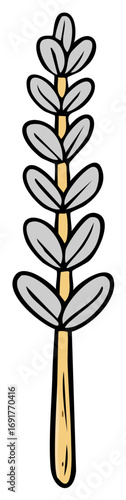 Stylized Pussy Willow Branch Illustration Simple Elegant Design for Spring and Easter Holiday
