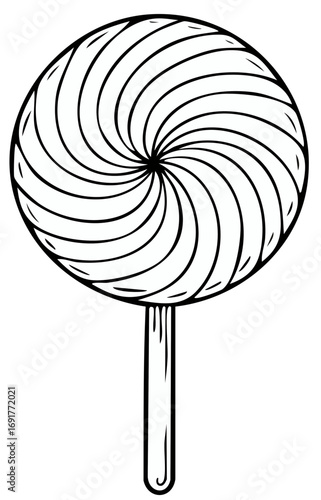 Black and white cartoon lollipop design