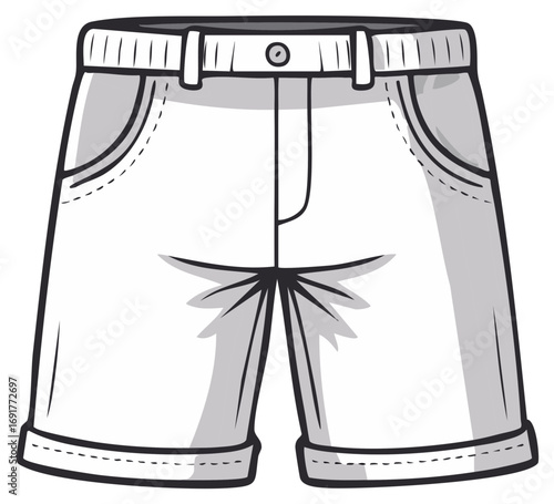 Vector illustration of casual summer shorts comfortable everyday apparel graphic