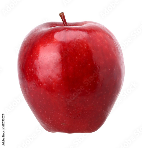 Red apple (red delicious) isolated, fresh red apple, transparent PNG, PNG format