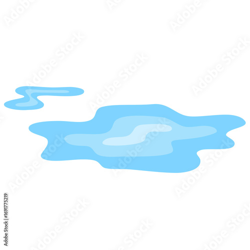 puddle cartoon flat hand drawn illustration