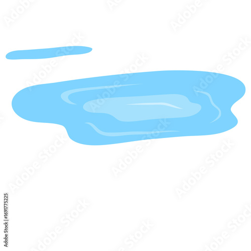 puddle cartoon flat hand drawn illustration