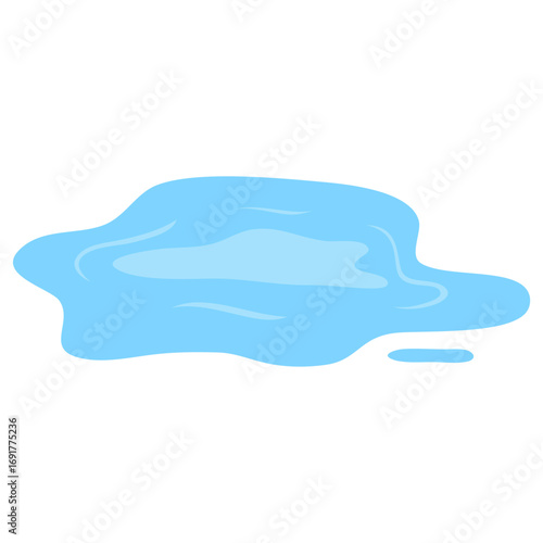 puddle cartoon flat hand drawn illustration