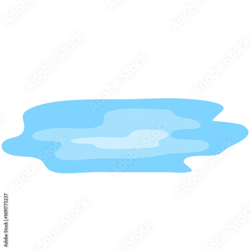 puddle cartoon flat hand drawn illustration
