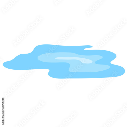 puddle cartoon flat hand drawn illustration
