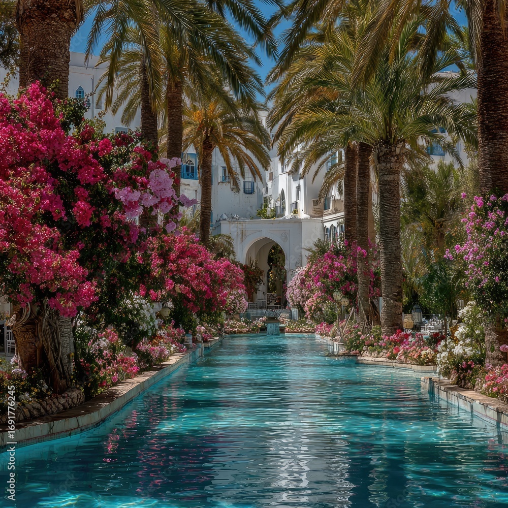 Fototapeta premium Tropical pool garden oasis