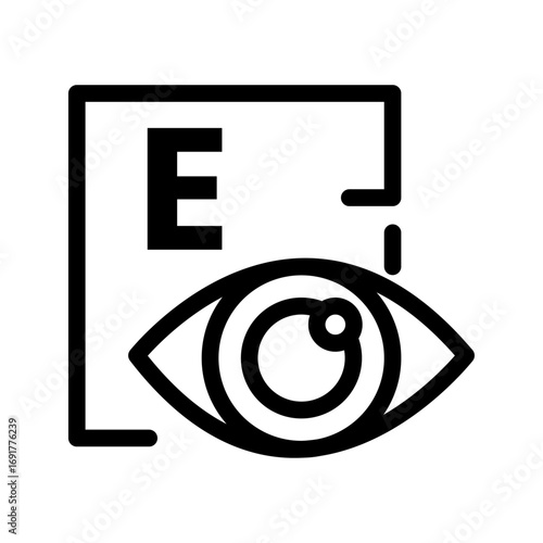 Eye with Eye Char Line Icon of Eye Care Icon Set