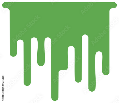 Green goo dripping down in streaks