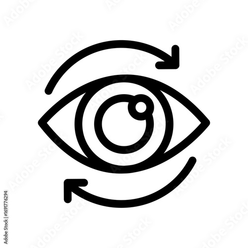 Eye with Refresh Arrows Line Icon of Eye Care Icon Set