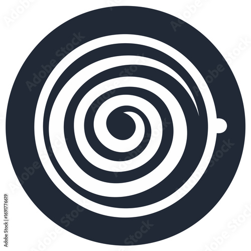 Abstract illustration of spiral shape in circle frame - hypnotic, whirlpool, motion