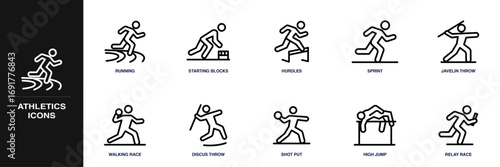 Athletics Line Icon Set
