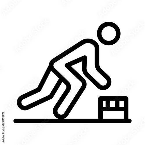 Starting Blocks Line Icon of Athletics Icon Set
