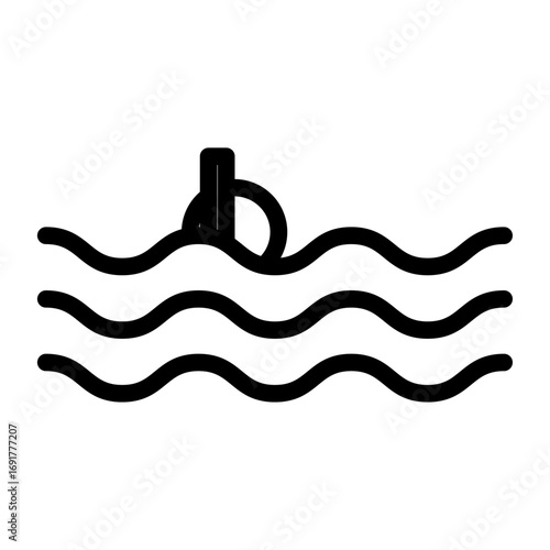 Swimmer Line Icon of Swimming Icon Set