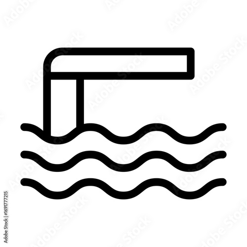 Swimming Pool Line Icon of Swimming Icon Set