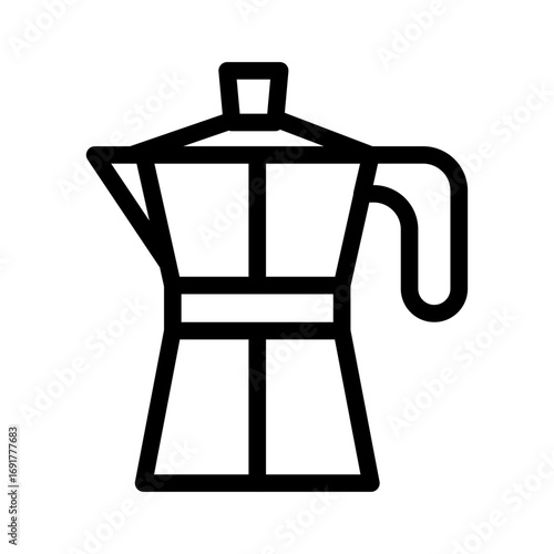 Moka Pot Line Icon of Coffee Brewing Icon Set