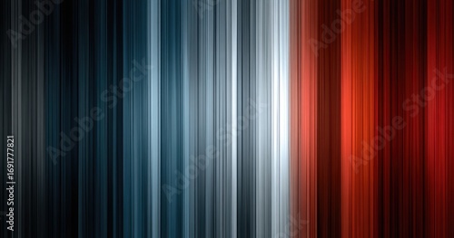 Vertical striped abstract design in dark blues, grays, and reds