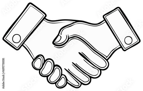 Handshake Line Art Symbol for Agreement Business Deal Partnership and Trust