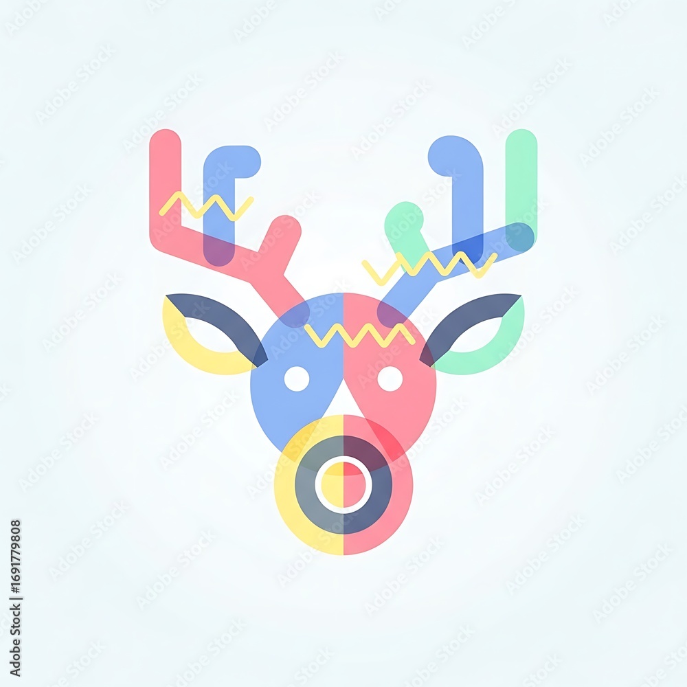 Fototapeta premium Colorful Reindeer Illustration