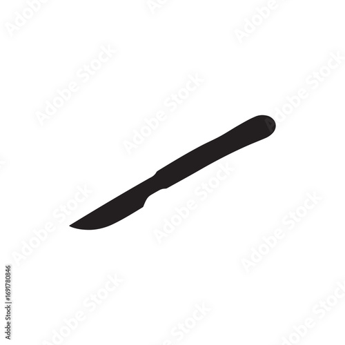 scalpel medical surgical outline on white on white background.
