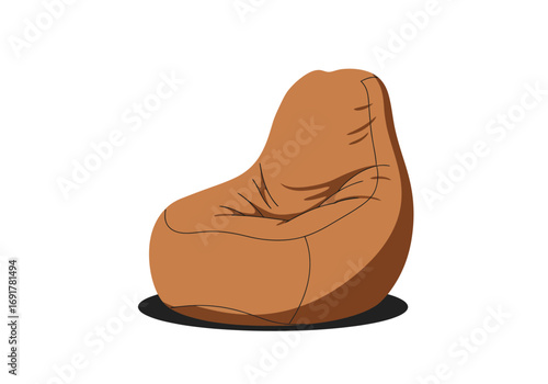 Comfortable Brown Beanbag Chair for Relaxation.