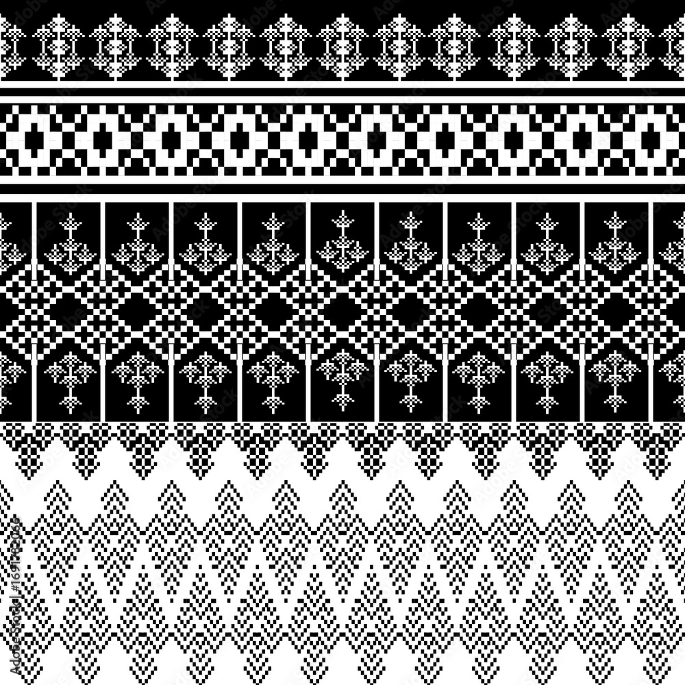 Fototapeta premium pattern batik flower damask ethnic boho ikat texture tribal geometric background