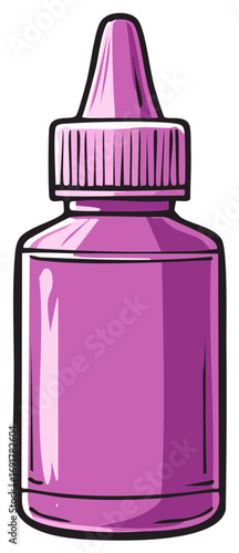 Vector illustration of a purple cosmetic serum or medicine dropper bottle