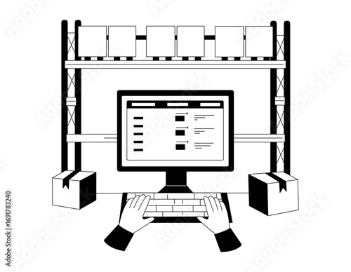 A drawing style illustration representing a shipment record 

