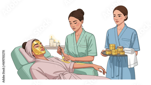 Professional barber with scissors and comb meticulously trims a bearded man s hair in a classic barbershop setting with vintage tools displayed