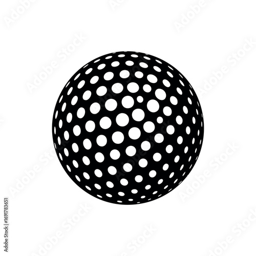 Black and White Dotted Sphere Illusion for Graphic Design or Wallpaper