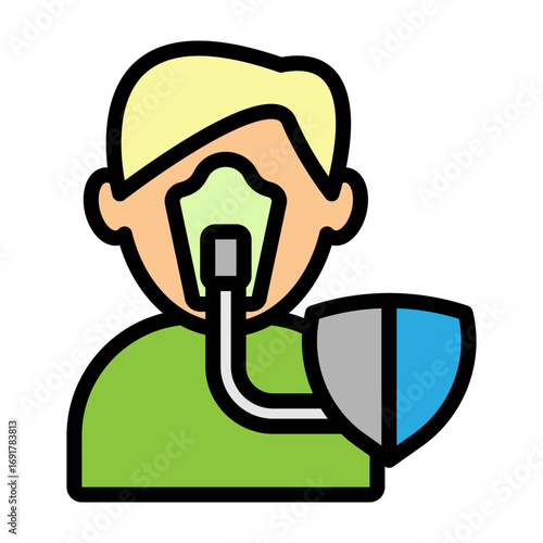 Critical Illness Protection Vector Filled Icon Design