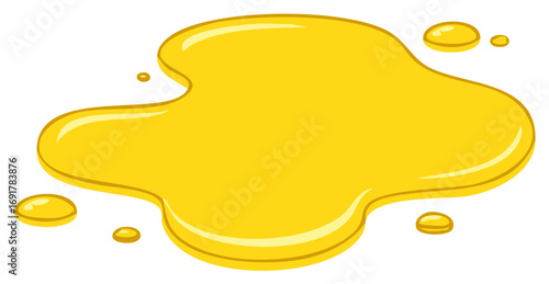 Puddle of sweet golden honey or syrup with drips vector illustration