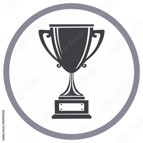 Classic Trophy Cup Silhouette Icon for First Place Winner Competition Award