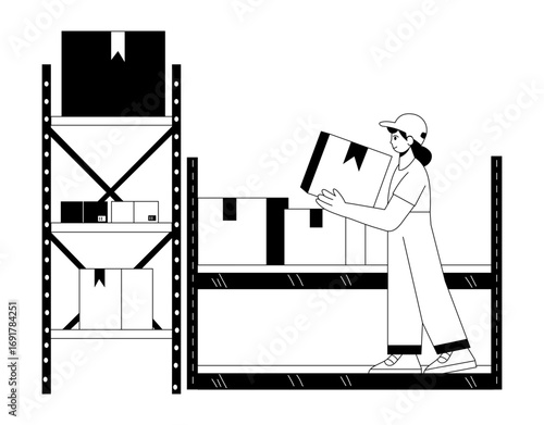 A hand drawn illustration showing return parcels 
