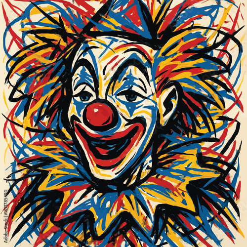 Abstract Clown Joker Vector Illustration