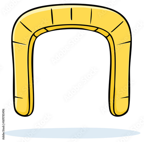 Cartoon yellow padded arch construction structure illustration decoration