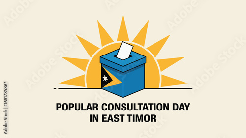 Minimal flat style vector illustration for Popular Consultation Day in East Timor.
