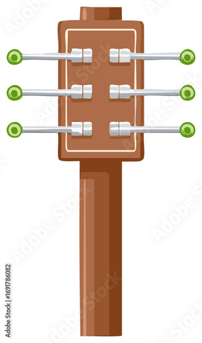 Guitar Headstock Tuners Tuning Pegs Musical Instrument Close Up Clip Art