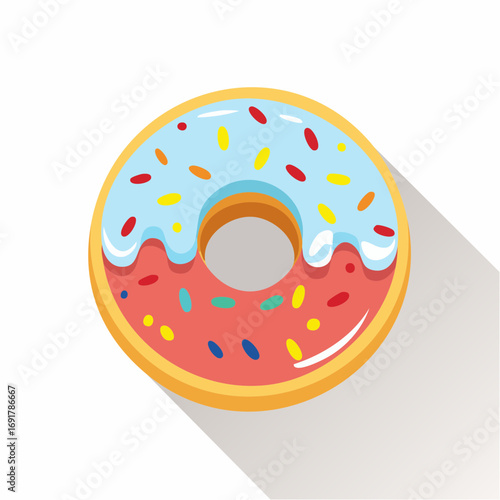 Delicious Doughnut with Colorful Sprinkles A Sweet Treat Illustration