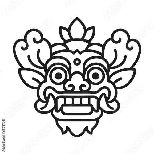 Balinese Cultural Barong Mask Design