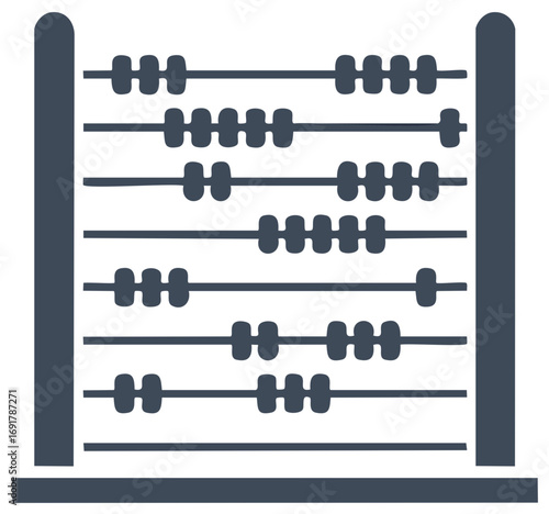 Simple flat vector icon of an abacus for mathematics and accounting concepts