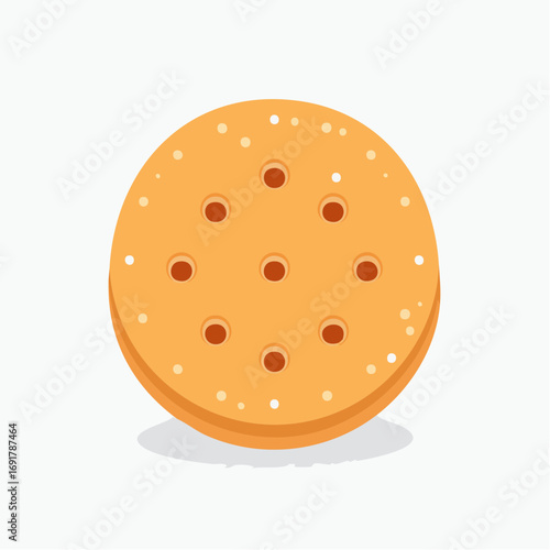 Delicious and Crunchy Round Biscuit with Holes A Tasty Snack Illustration