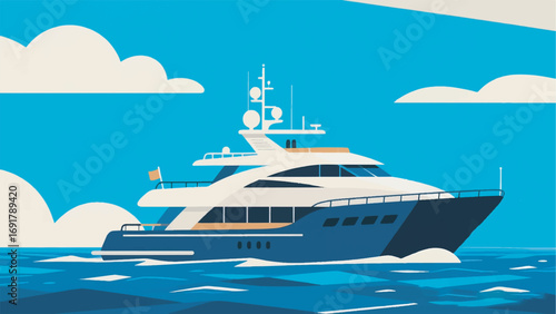 Illustration of Luxury Cruise Ship Vacation Vector Design Template