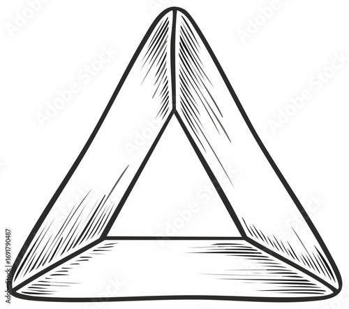 Triangular Structure Illustration Perspective Drawing Geometric Shape Sketch