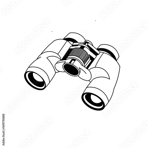 Binoculars Line Art Illustration